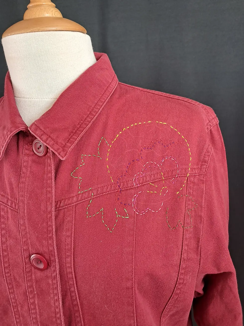 Miniature : Veste aux pivoines rouge