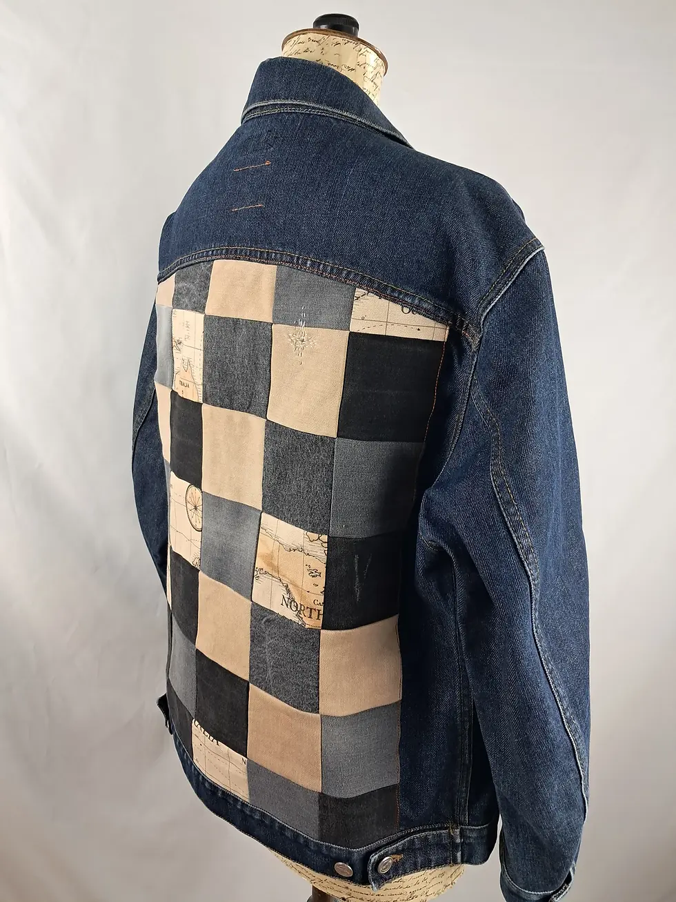 Miniature : Veste damier jean et beige