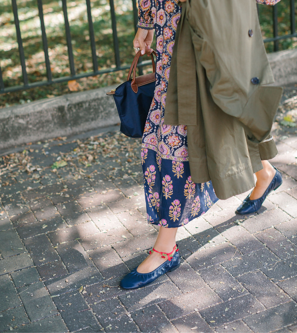 Thumbnail: Navy Ruched Ballerina
