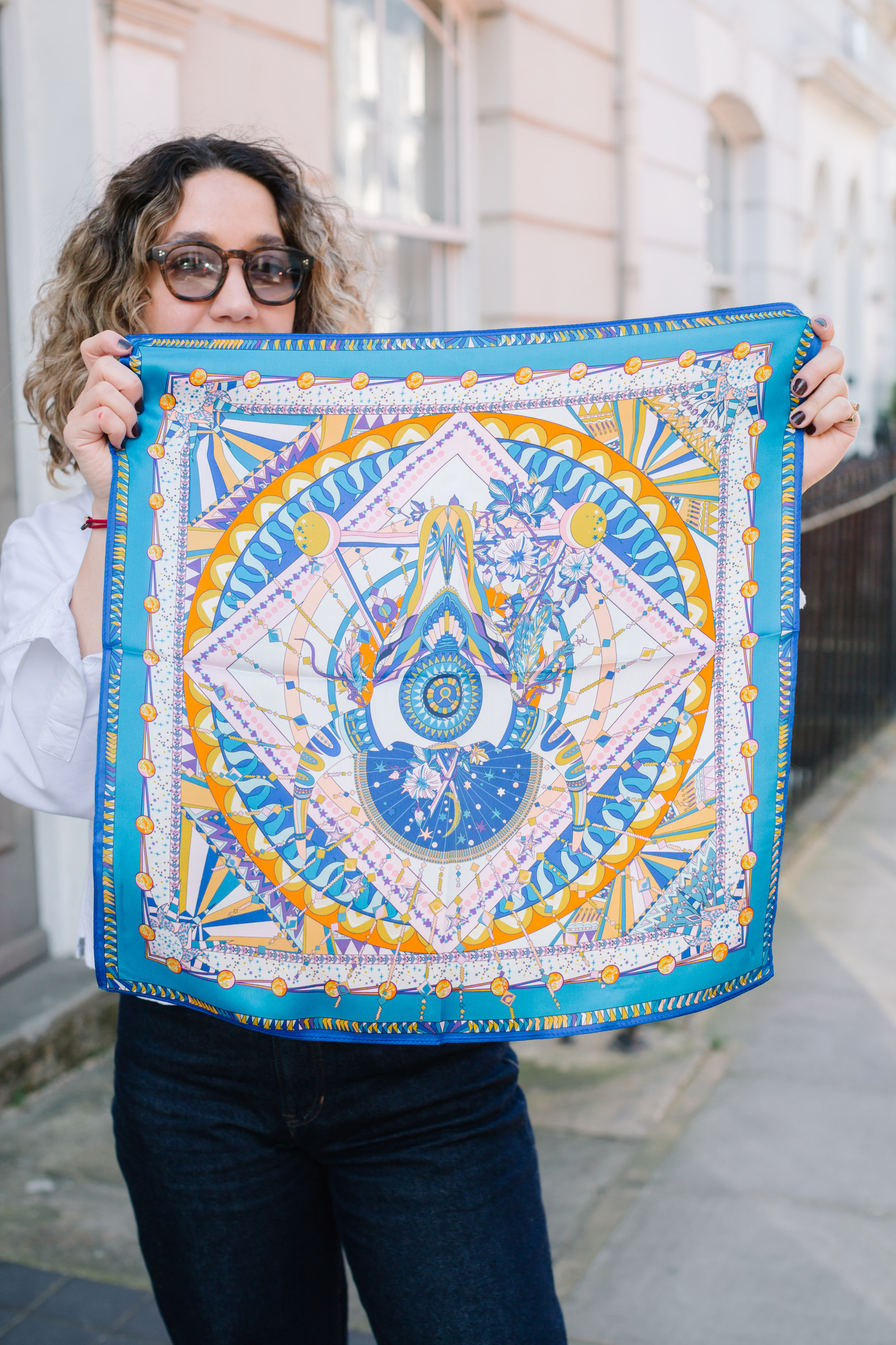 Colbalt Universe Silk Scarf