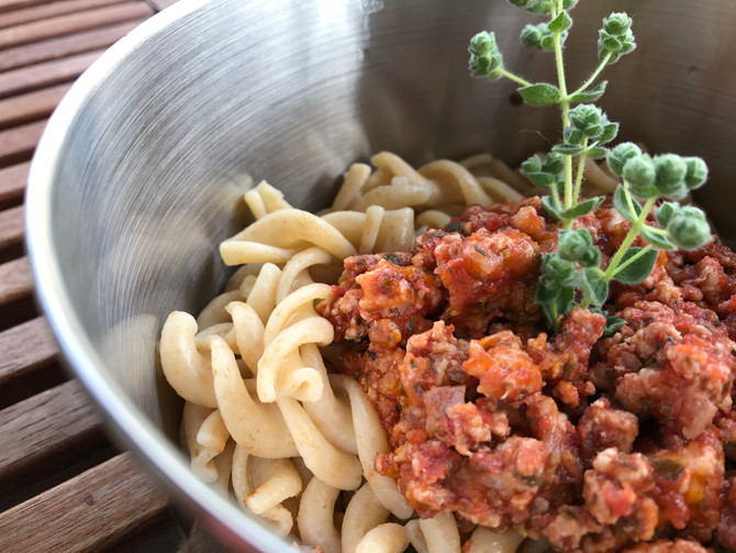 Whole Grain Pasta with minced Chicken