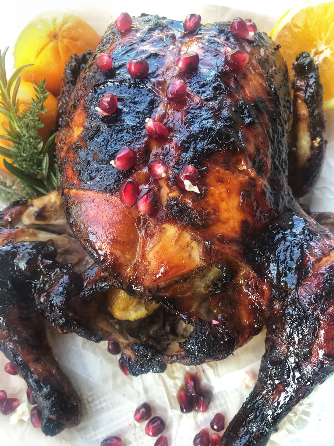 Roast Chicken with Christmas spices