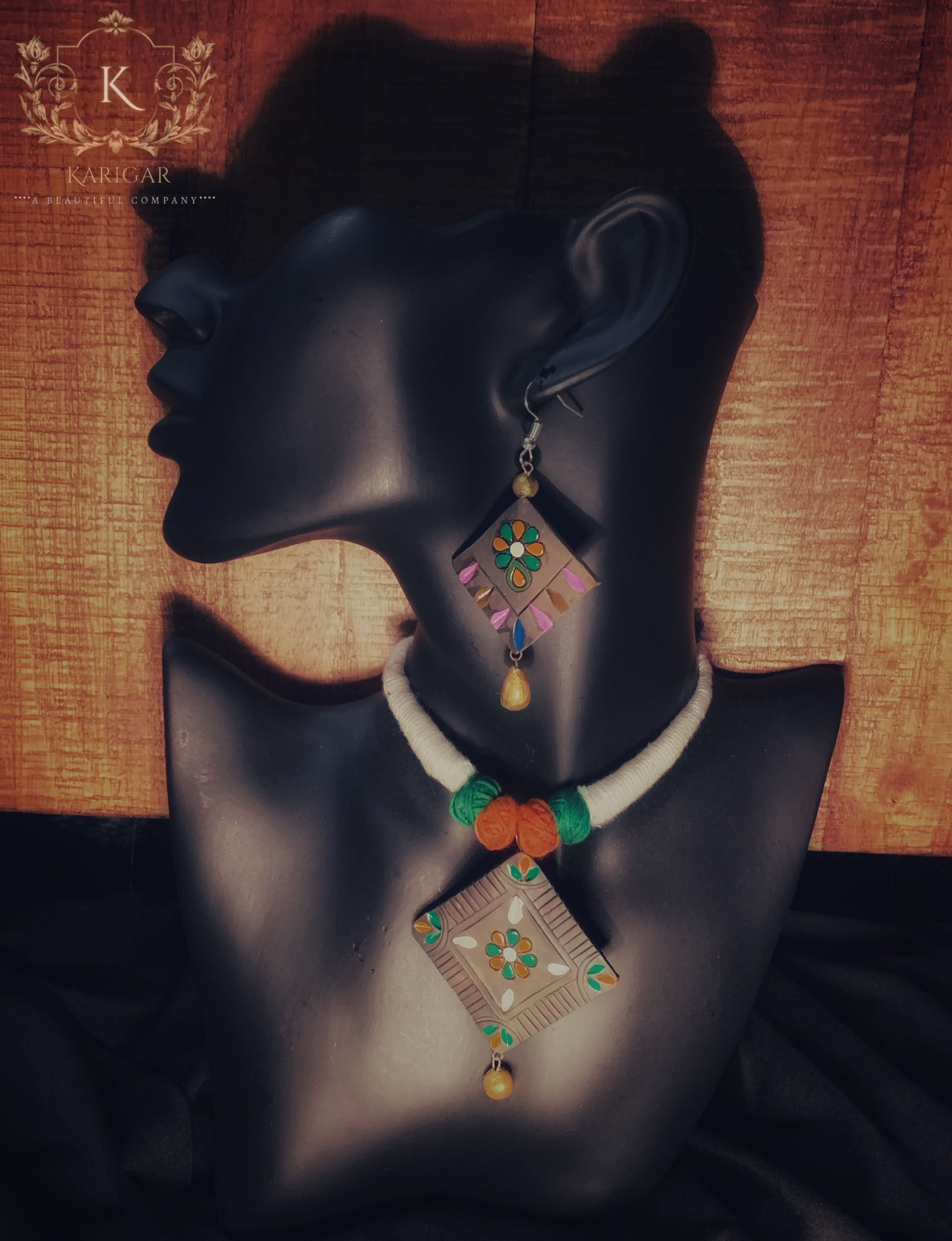 Ethnic terracotta jewelry set-style 03