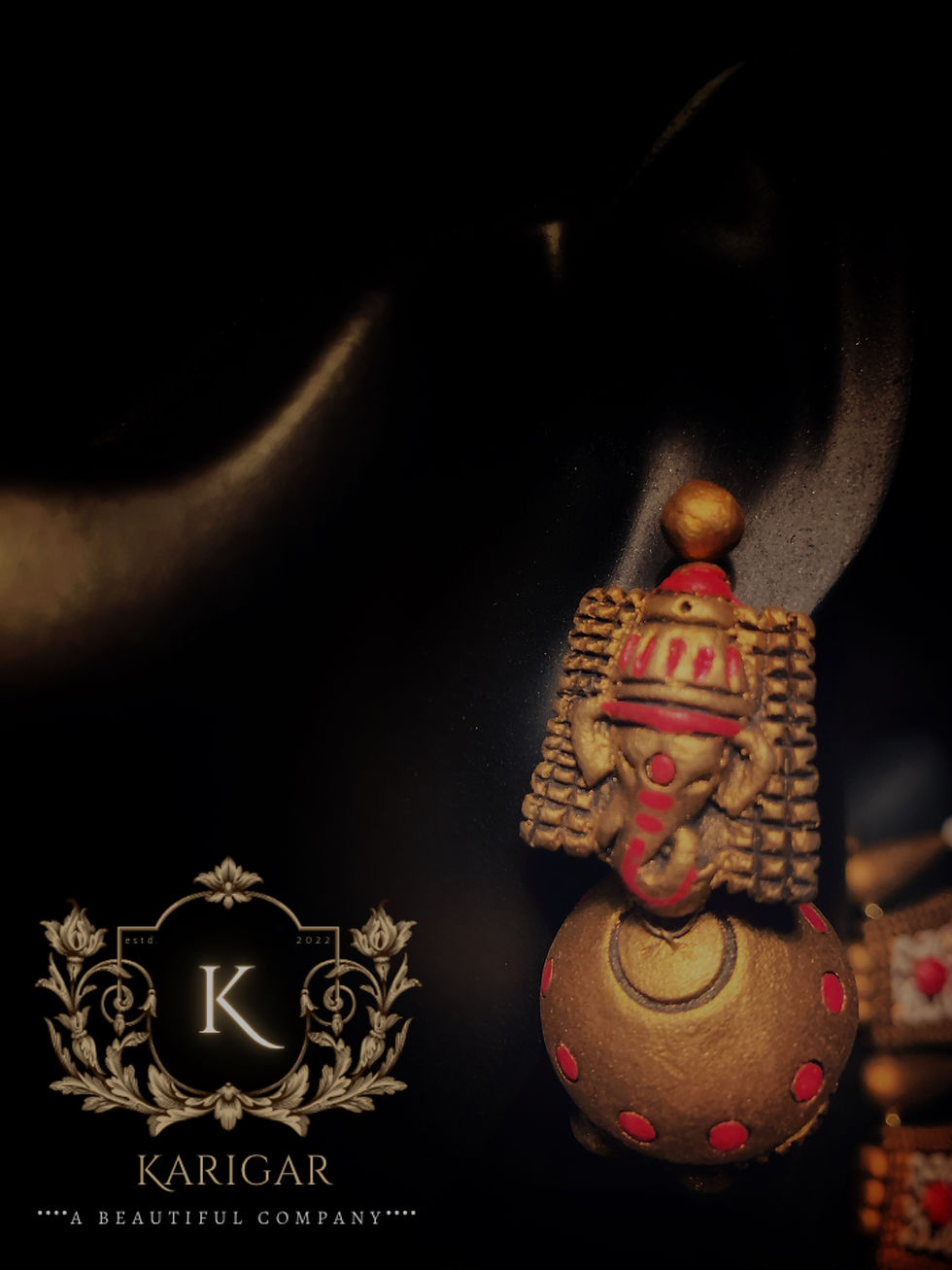 Thumbnail: Ornamental Ganesh jewelry set.