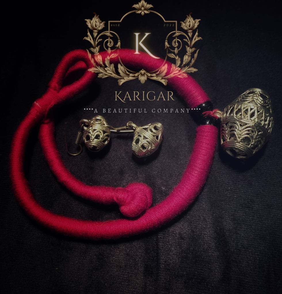 Thumbnail: Mridang dhokra jewelry set.