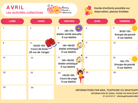 ☀️ Service d'accueil et d'accompagnement : le programme d'avril !