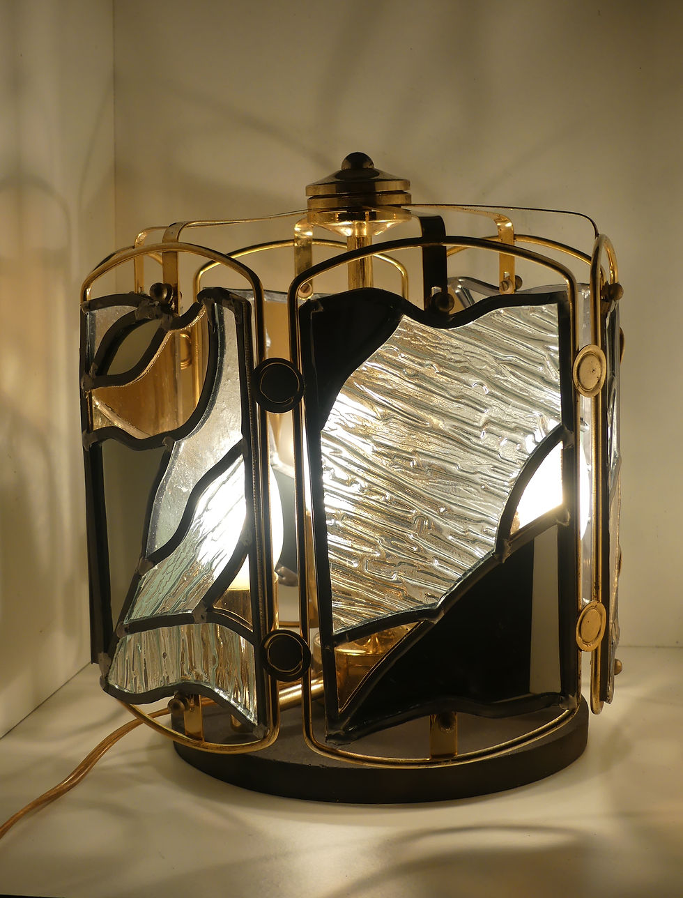 Miniature : Lampe de Chevet sur socle : Upcycling en Vitrail