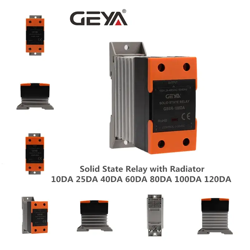 Thumbnail: GEYA GSR2-1 SSR 10A 25A 40A 60A 80A 100A 120A Din Rail Mounted Solid State Relay