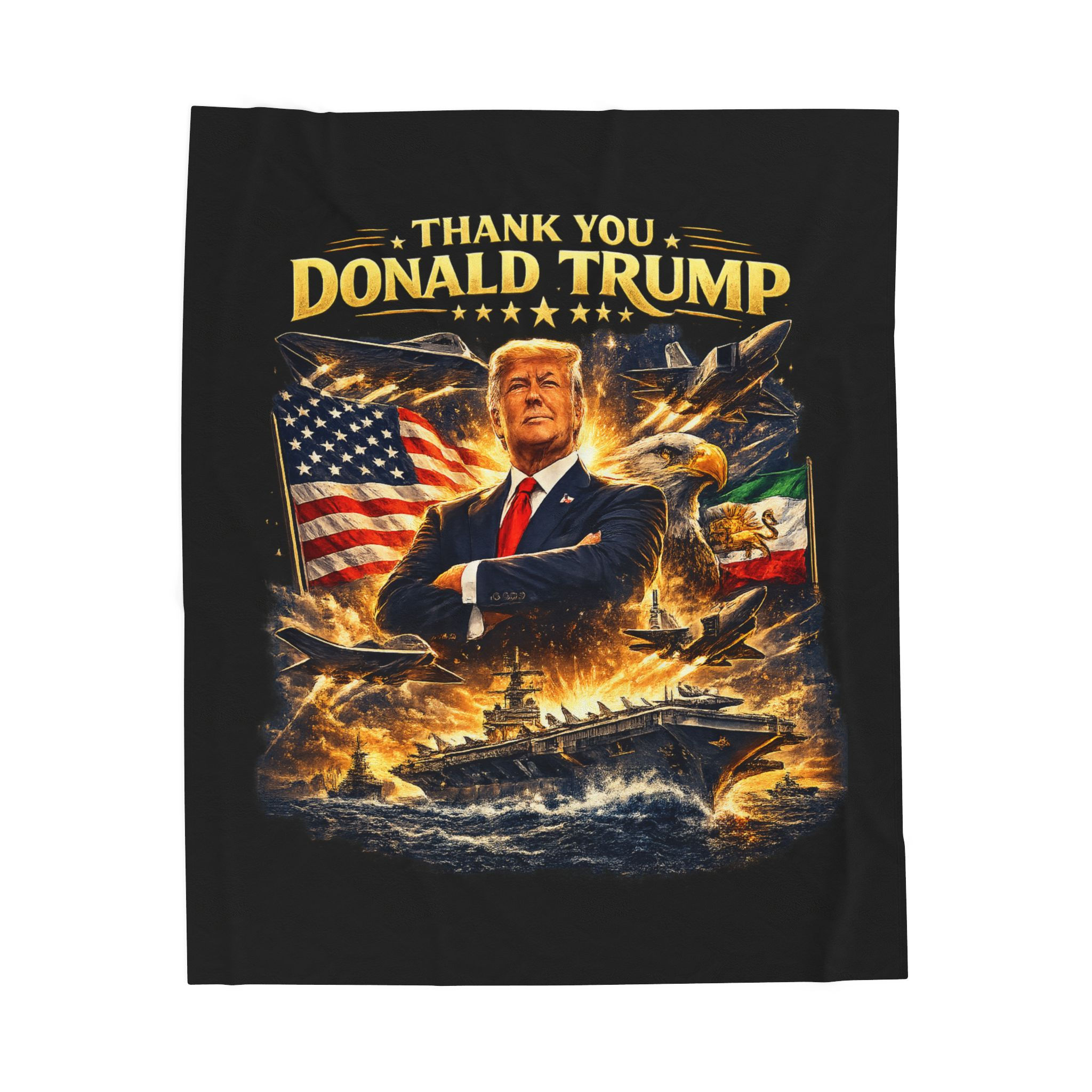 Special war time sell! Thank You Donald Trump Velveteen Plush Blanket!