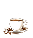 Hot cup of freshly brewed coffee served at Cakes N Treats cafe"