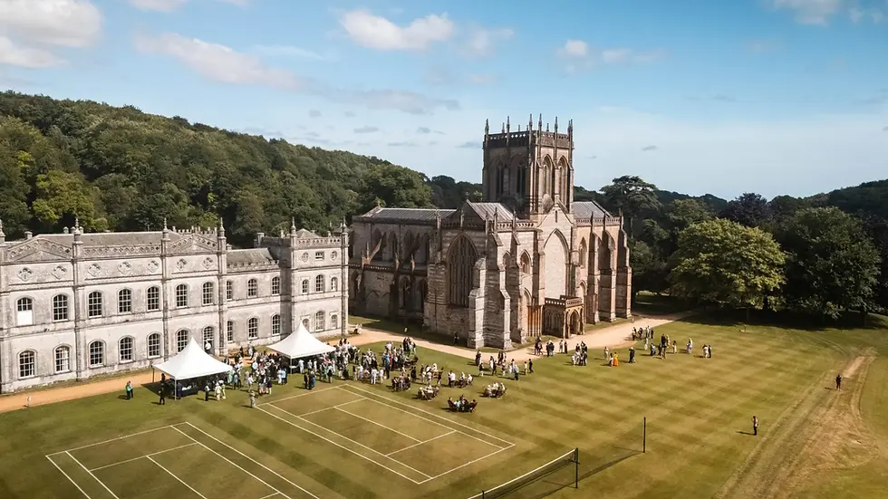 students walking through traditional UK boarding school campus