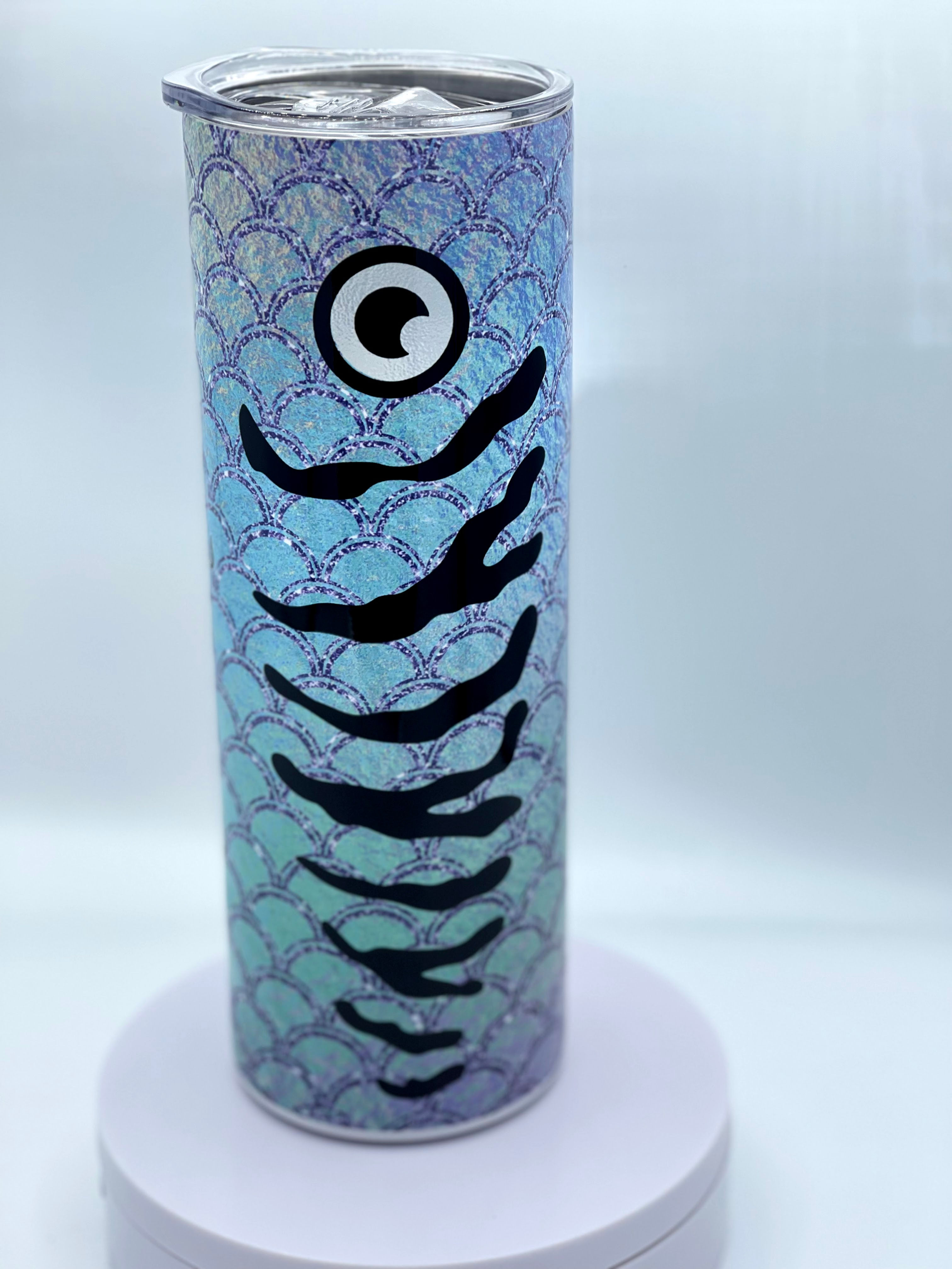 HOLOGRAPHIC FISH SCALES TEAL PURPLE