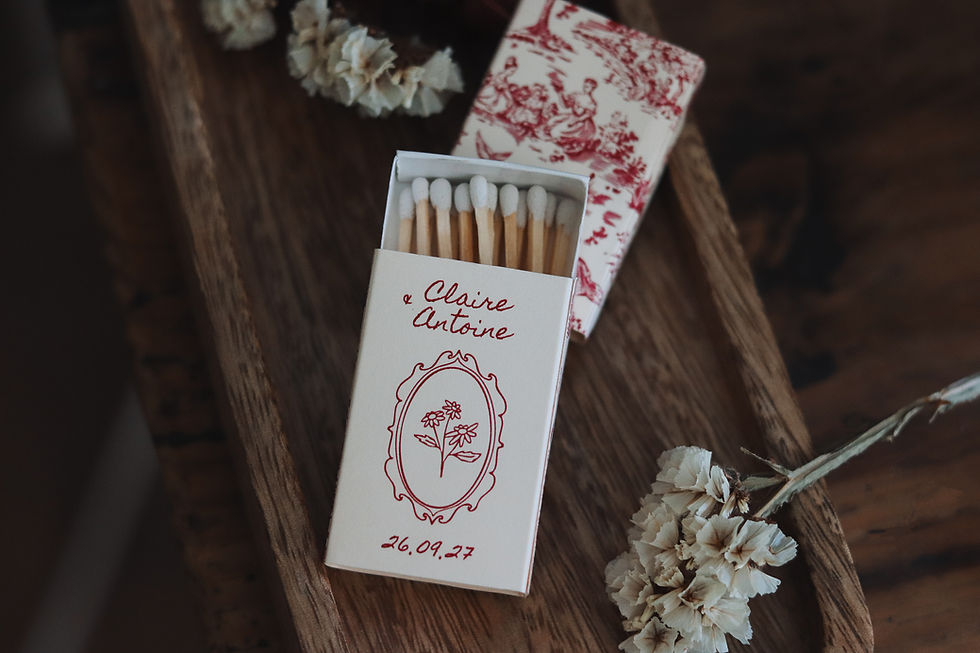 Miniature : Coffret bougie et allumettes personnalisé – cadeau invité baptême, mari