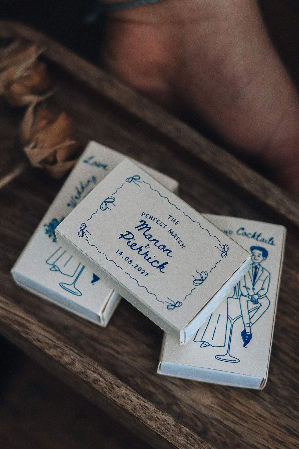 Miniature : Lot de 30 boîtes d’allumettes illustrées – Cadeaux invités mariage – Dé