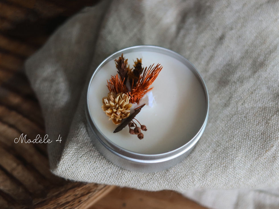 Miniature : Bougie Parfumée Personnalisée avec Fleurs Séchées et Pochette - Cadeau Invité Ma