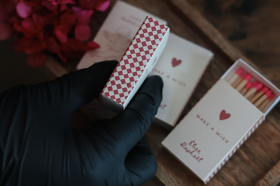 Miniature : Lot de 30 boîtes d’allumettes illustrées – Cadeaux invités mariage – Dé