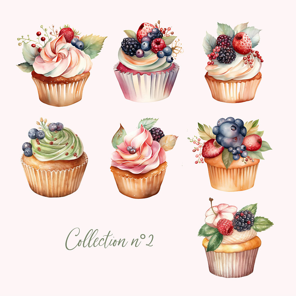 Miniature : Clipart Cupcakes & Bonus Cakes