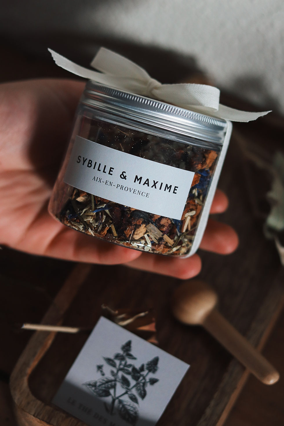 Miniature : thé bio des mariés – Cadeau invités mariage personnalisé –