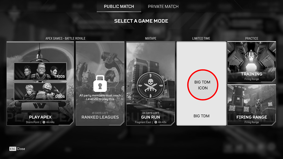 Big Team Deathmatch - Game Mode Select
