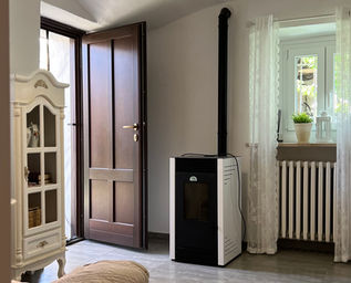 Cucina, camera da letto, matrimoniale, stanza, appartamento, country, style, bagno, cuscini, zona living, doccia, rosa, shabby, tavolo, pranzo, bianco, campagna.