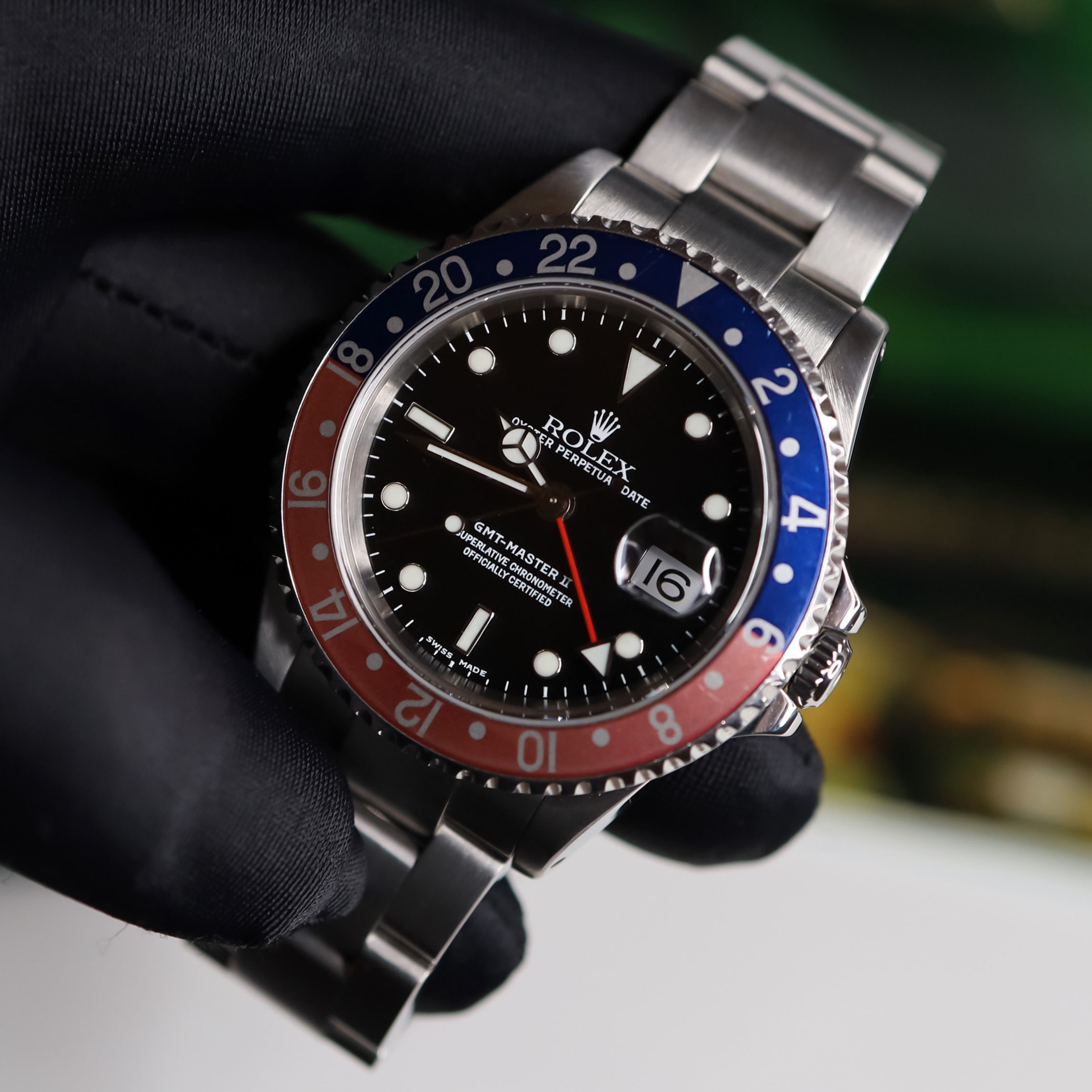 Stainless Steel Pepsi Rolex Oyster Perpetual GMT-Master II 16710 Box & Papers