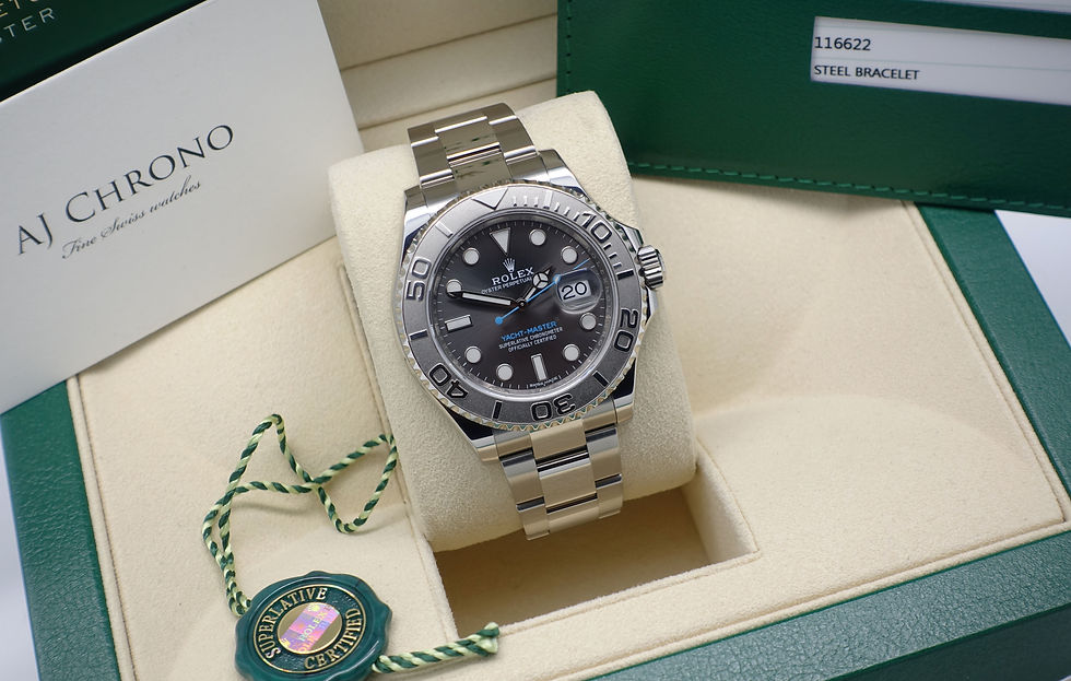 Thumbnail: Unworn Gents Steel & Platinum Rolex Oyster Perpetual Yacht-Master Rhodium 126622