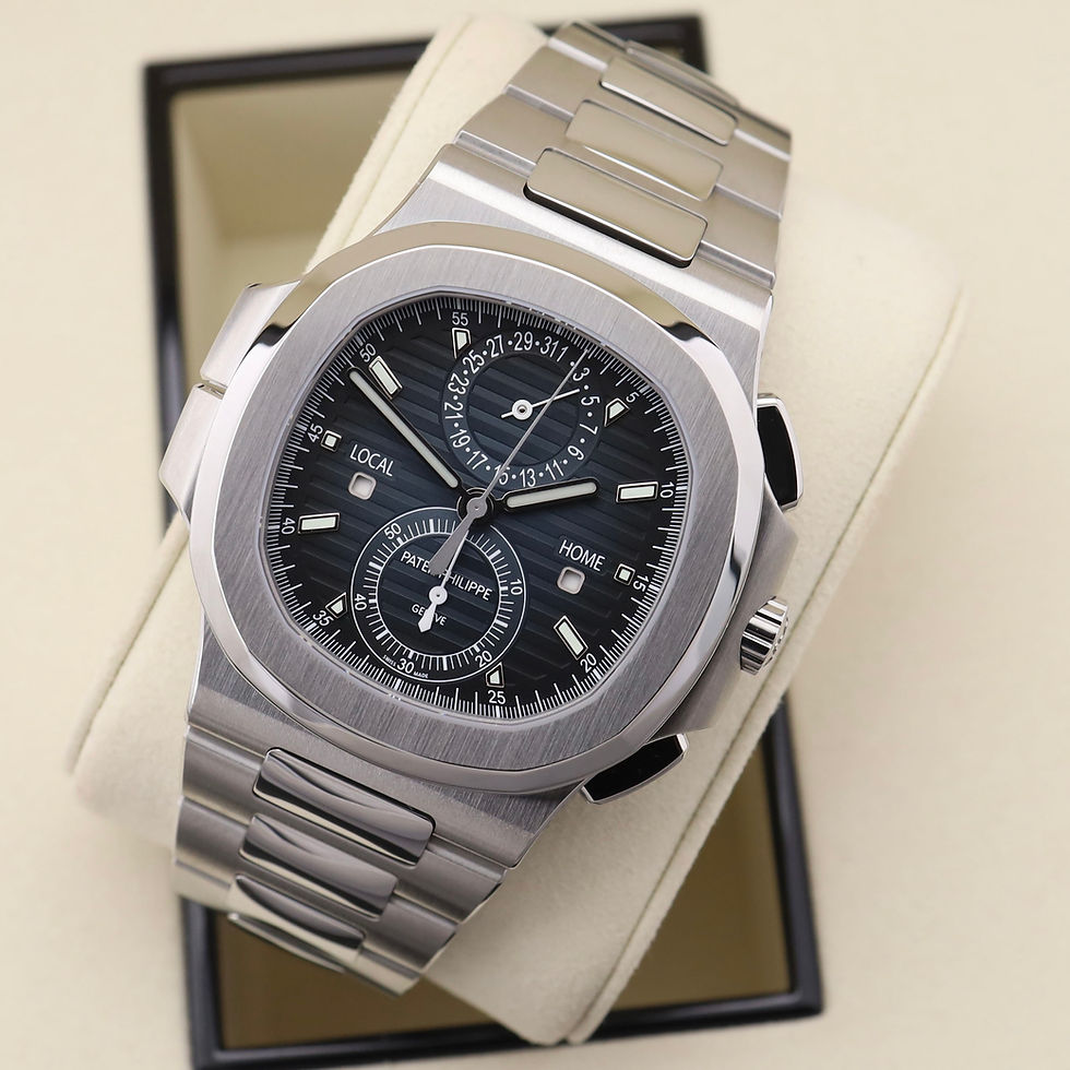 Thumbnail: Gents stainless steel Patek Philippe Travel Time Chronograph Nautilus 5990/1A-01