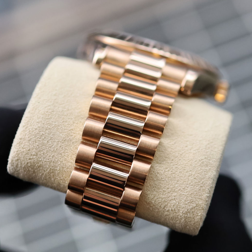 Thumbnail: Gents 18ct Everose Gold Day-Date II Factory Ruby & Diamond Baguette Dial 218235