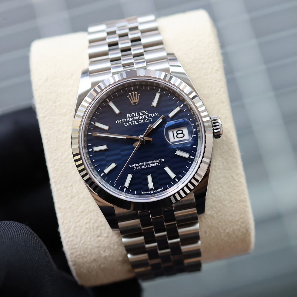 Thumbnail: Rolex Oyster Perpetual Datejust 36mm Navy Blue Motif Dial 2023 Unworn Stainless