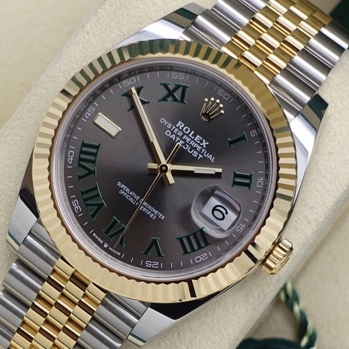 Unworn Steel Yellow Gold Rolex Oyster Perpetual DJ 41 Wimbledon