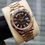 Thumbnail: Gents 18ct Everose Gold Day-Date II Factory Ruby & Diamond Baguette Dial 218235