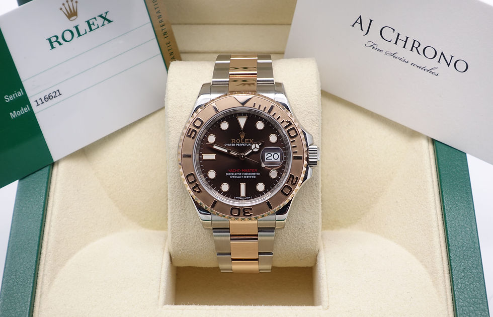 Thumbnail: Gents Steel & 18ct Rose Gold Rolex Oyster Perpetual Yacht-Mater Chocolate Dial