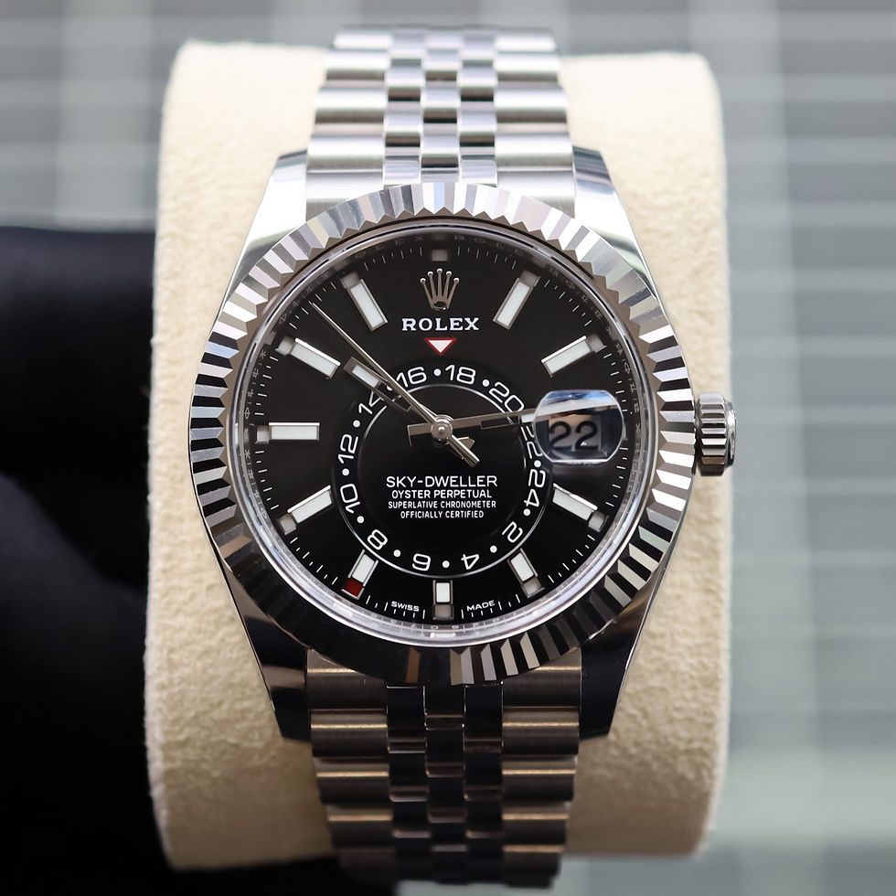 Sky dweller steel black dial deals