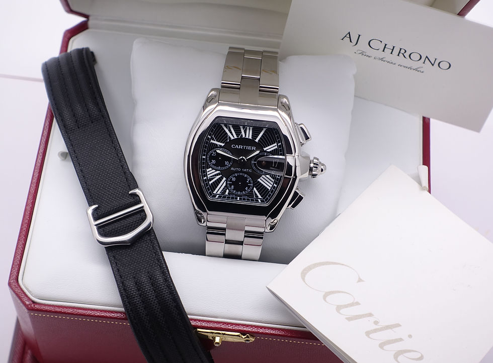 Thumbnail: Gents Stainless Steel Cartier Roadster XL Complete with Box & Papers