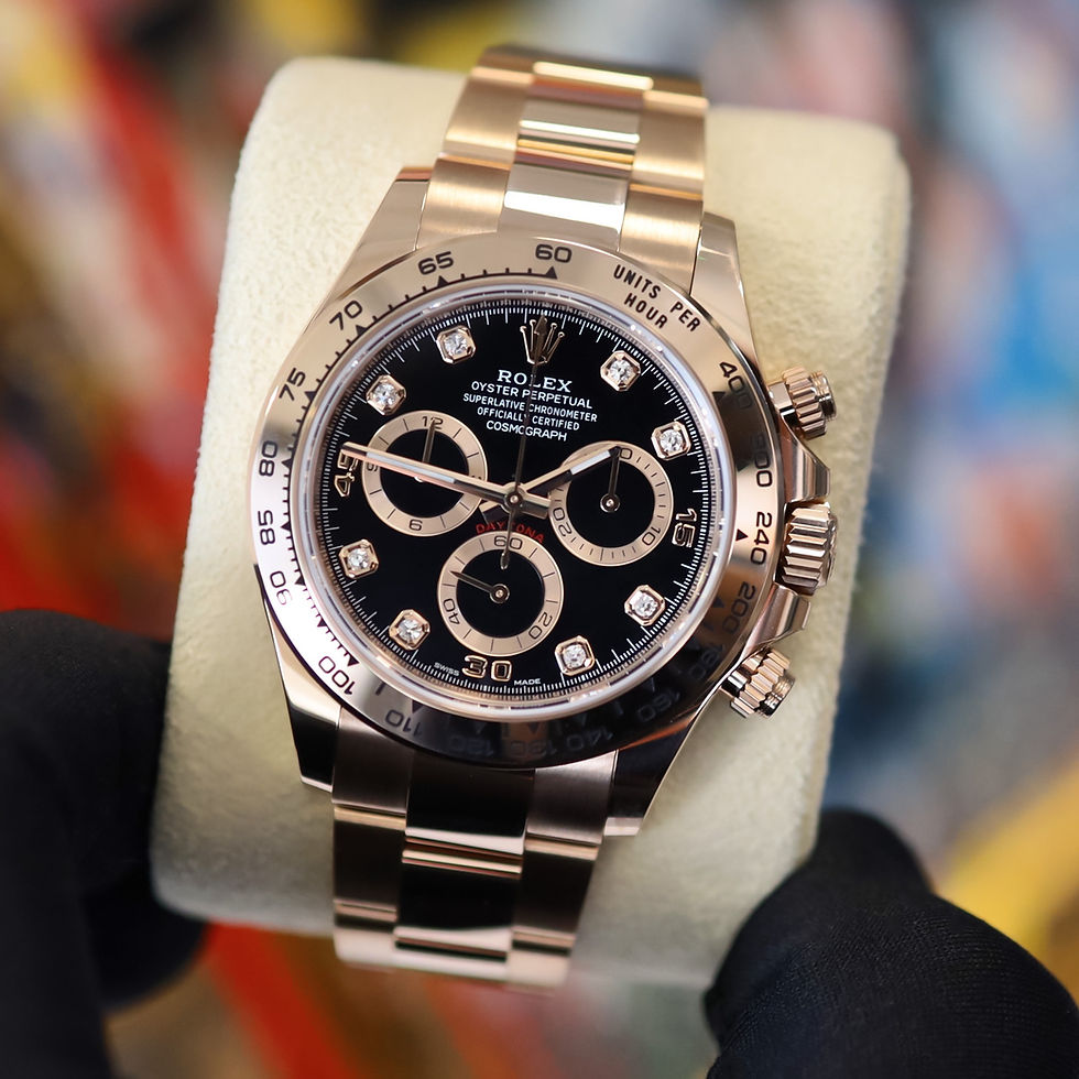 Thumbnail: 2022 Unworn Everose Gold Rolex Daytona New Black Diamond Dial 116505