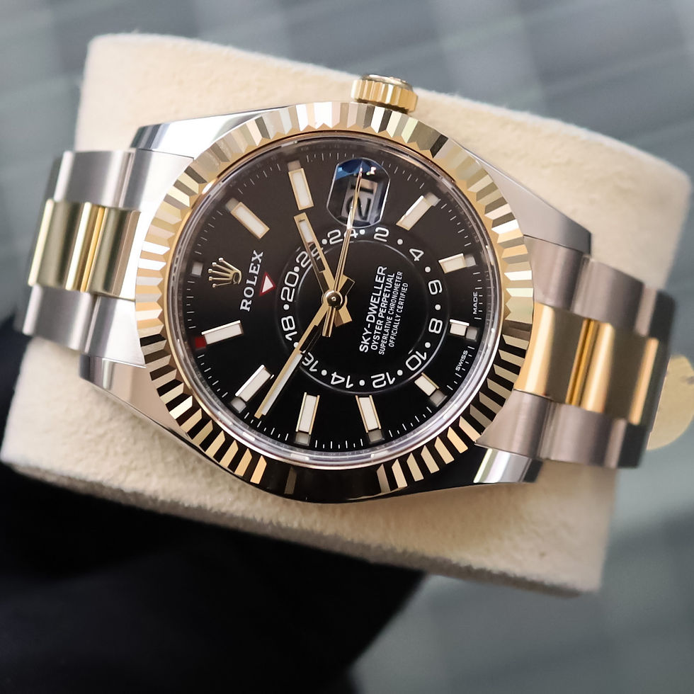 Thumbnail: Rolex Sky-Dweller Oyster Bracelet Bi Metal Black Dial 2023 Unworn Box & Papers