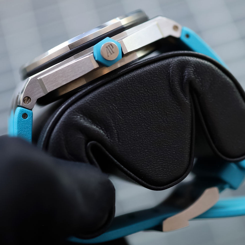 Thumbnail: Audemars Piguet Royal Oak Offshore Diver Turquoise 15710ST With Box & Papers