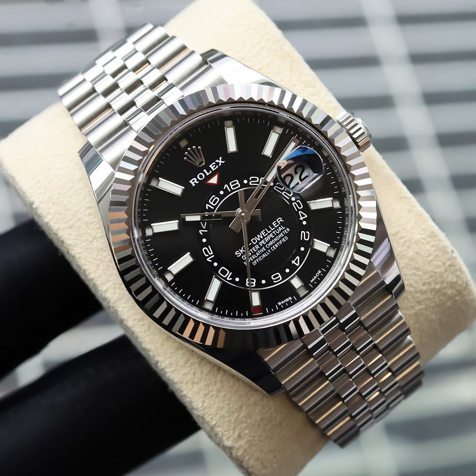 Thumbnail: Unworn 2022 Rolex Stainless Steel Oyster Perpetual Black Dial Jubilee Skydweller