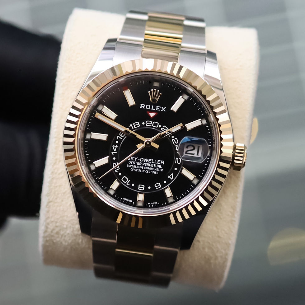 Rolex Sky-Dweller Oyster Bracelet Bi Metal Black Dial 2023 Unworn Box & Papers