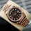 Thumbnail: Gents 18ct Everose Gold Day-Date II Factory Ruby & Diamond Baguette Dial 218235