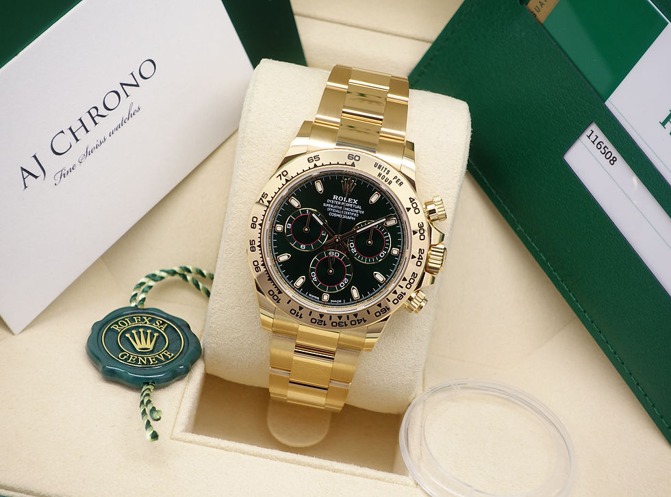Thumbnail: Unworn June 2019 18ct Yellow Gold Rolex Daytona 116508 Highly Desirable Green
