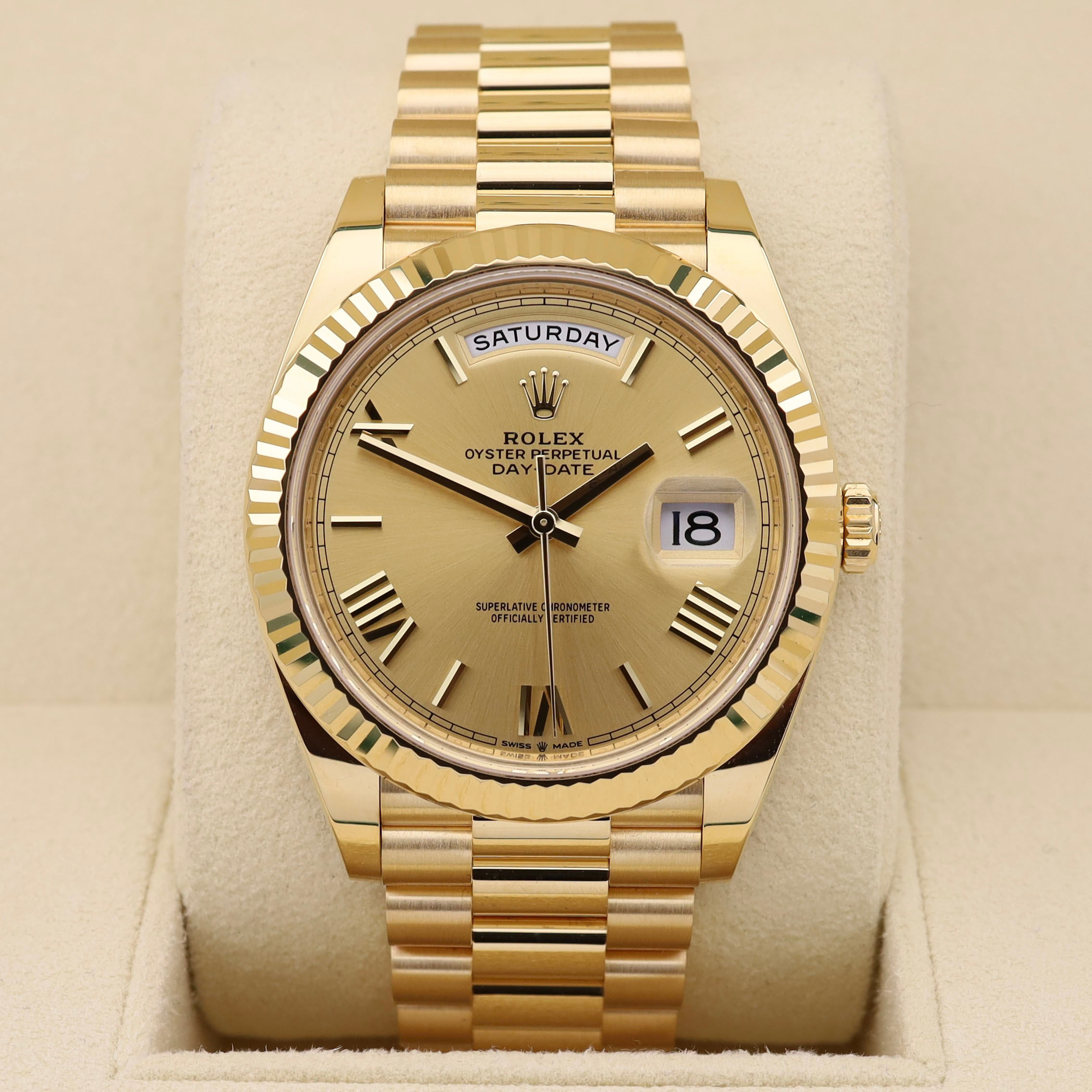 2022 Roman Champagne Numeral Rolex Day-Date 40 228238