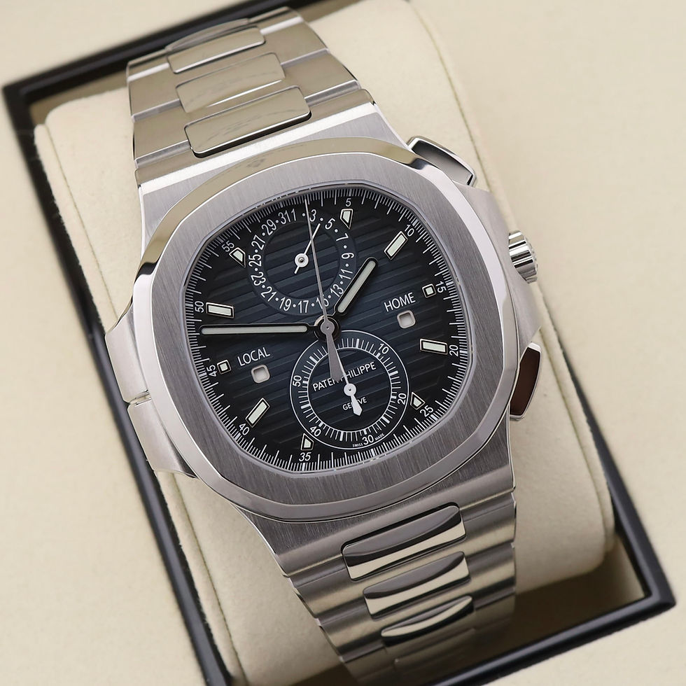 Thumbnail: Gents stainless steel Patek Philippe Travel Time Chronograph Nautilus 5990/1A-01