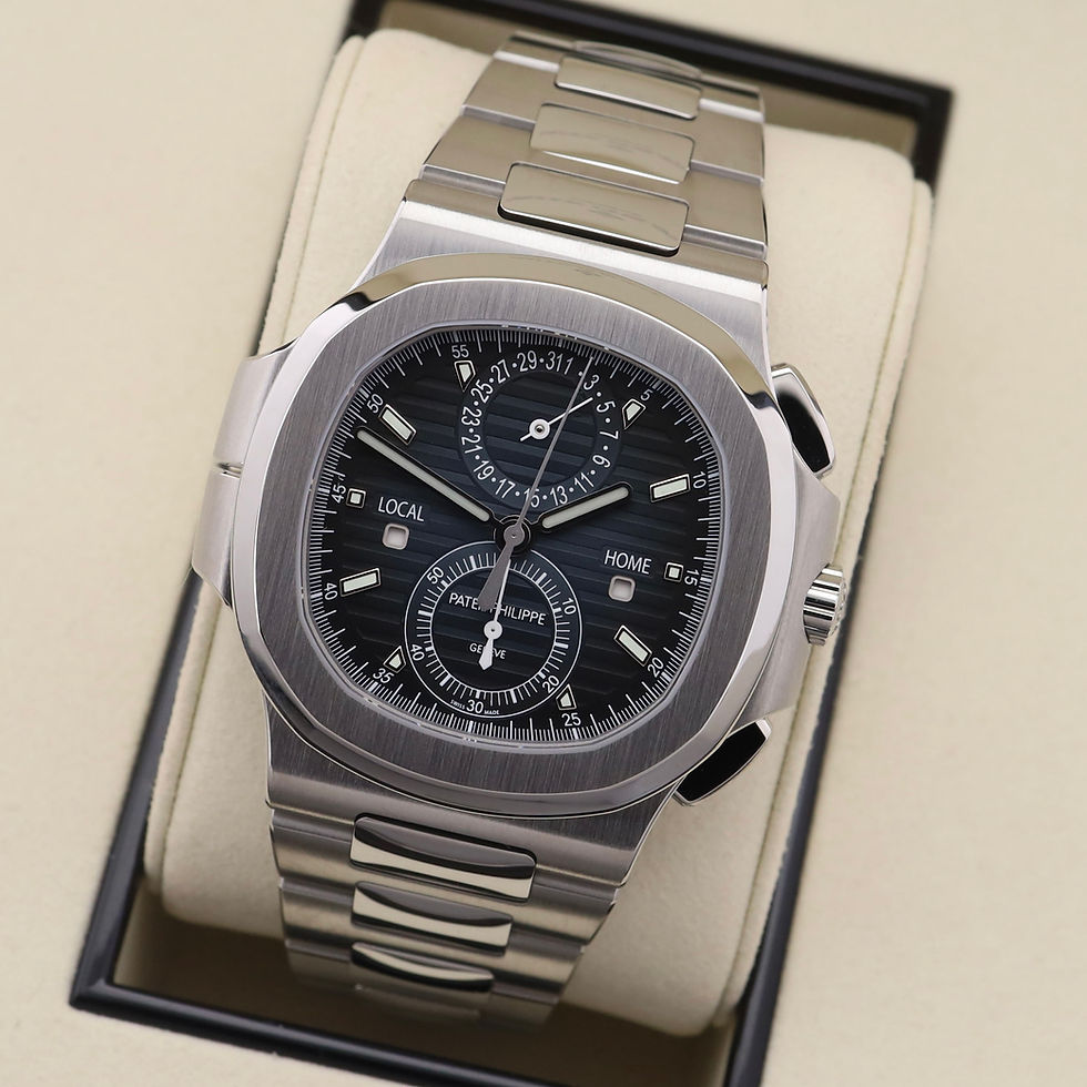 Thumbnail: Gents stainless steel Patek Philippe Travel Time Chronograph Nautilus 5990/1A-01