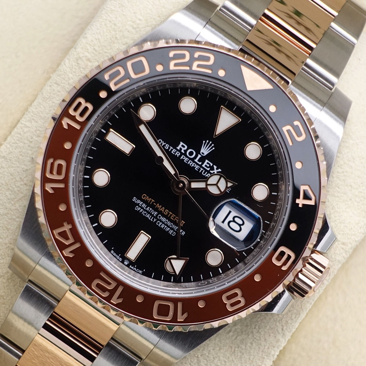 Unworn Gents Steel & 18ct Rose Gold Rolex Oyster Perpetual GMT-Master II