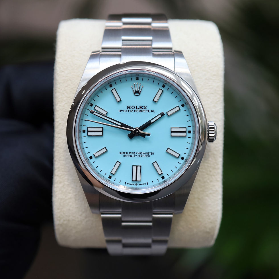 Thumbnail: Gents Stainless Steel Rolex Oyster Perpetual 41 Tiffany Blue Dial