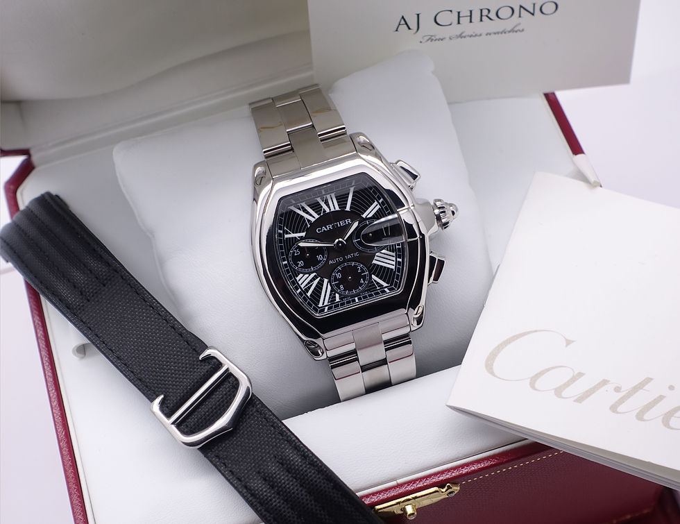 Thumbnail: Gents Stainless Steel Cartier Roadster XL Complete with Box & Papers