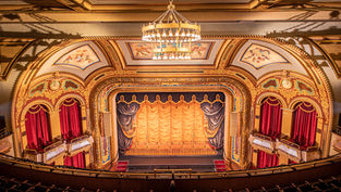A view of Moncton's historic Capitol Theatre main stage from the upper level.