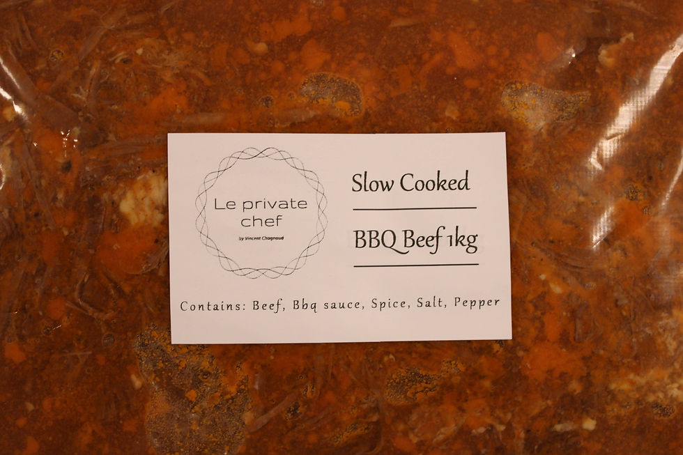 Thumbnail: A bag of slow cooked BBQ pulled beef cooked by Le Private Chef Sydney