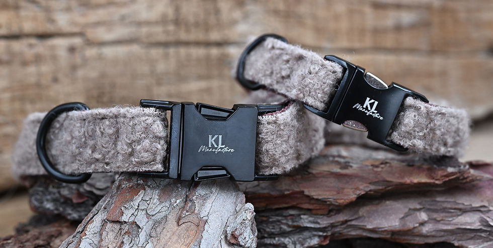 Miniaturbild: Hundehalsband aus Wolle: ESSENTIAL BOUCLÉ  "TAUPE"